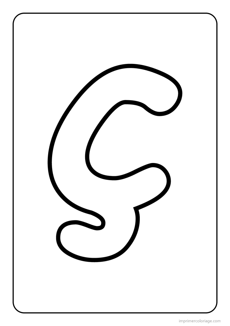 coloriage lettre c cedille minuscule gros traits - dessin gratuit &agrave; imprimer
