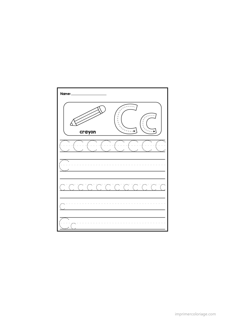 coloriage lettre c ecriture - dessin gratuit &agrave; imprimer