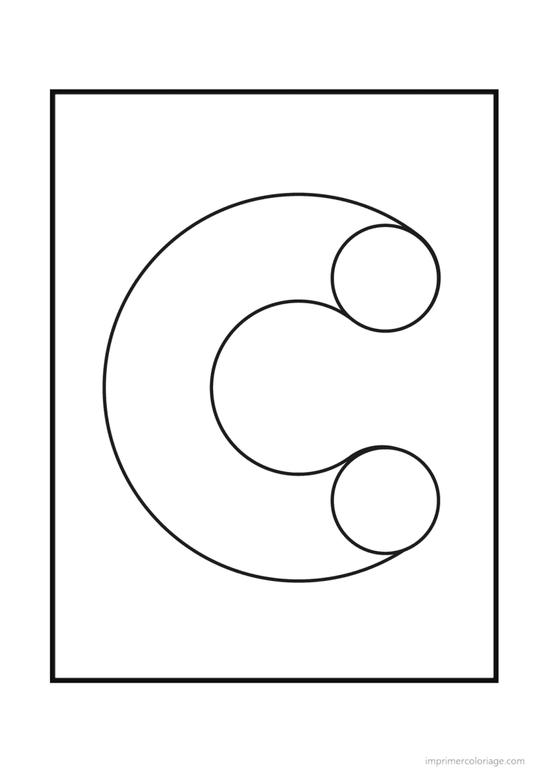 coloriage lettre c geometrique - dessin gratuit &agrave; imprimer