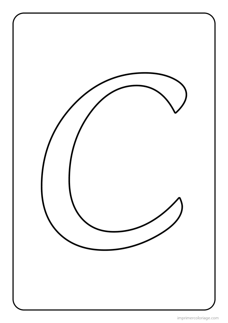 coloriage lettre c majuscule cursive - dessin gratuit &agrave; imprimer
