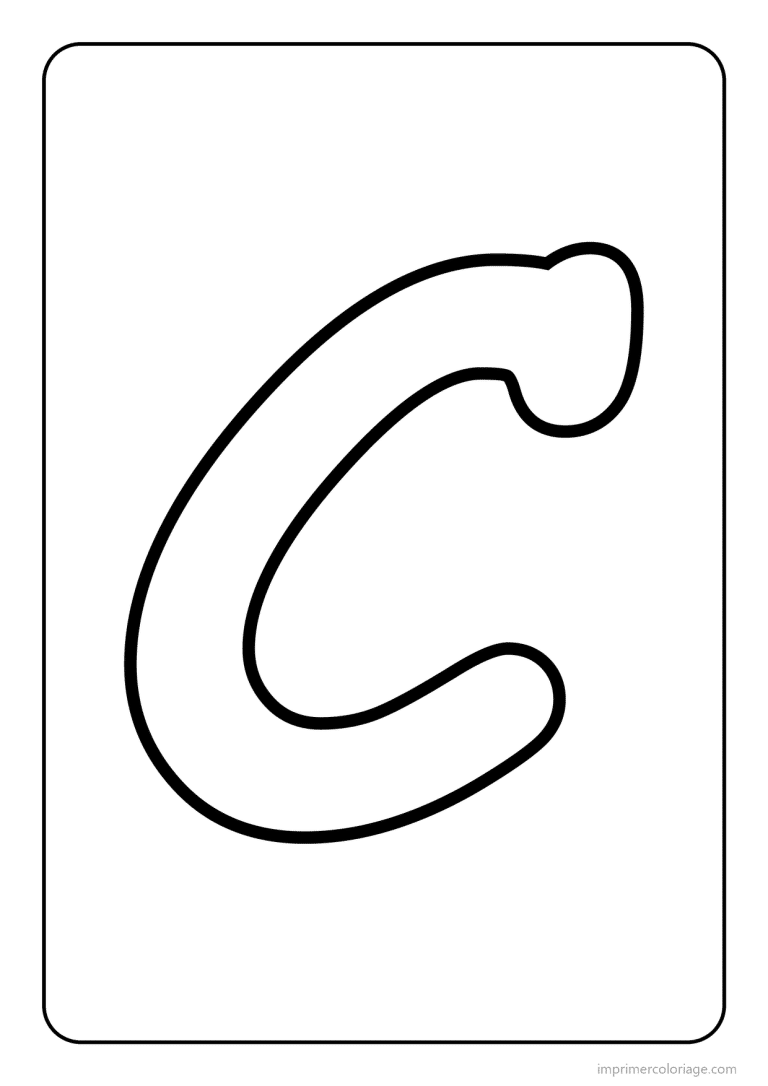coloriage lettre c majuscule gros traits - dessin gratuit &agrave; imprimer