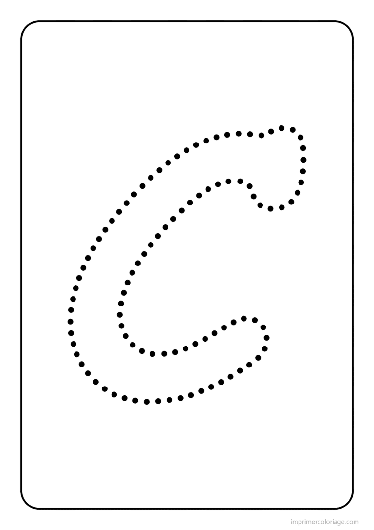 coloriage lettre c majuscule pointilles - dessin gratuit &agrave; imprimer