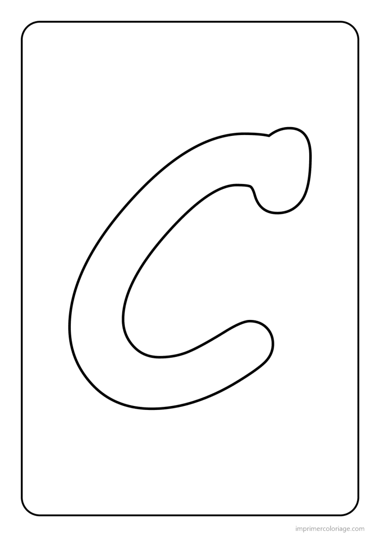 coloriage lettre c majuscule simple - dessin gratuit &agrave; imprimer