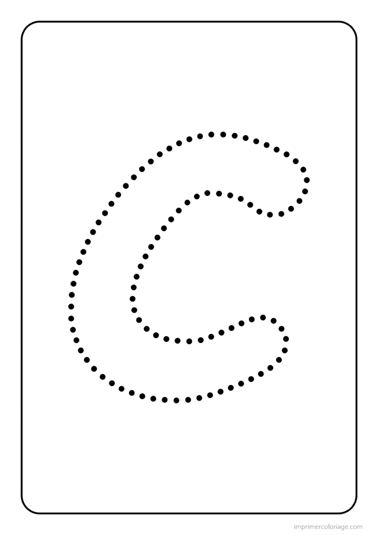 coloriage lettre c minuscule pointilles - dessin gratuit &agrave; imprimer