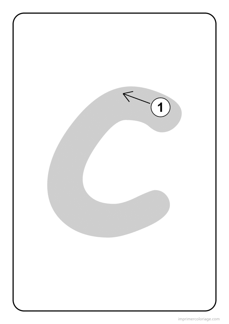 coloriage lettre c minuscule sens du trace - dessin gratuit &agrave; imprimer
