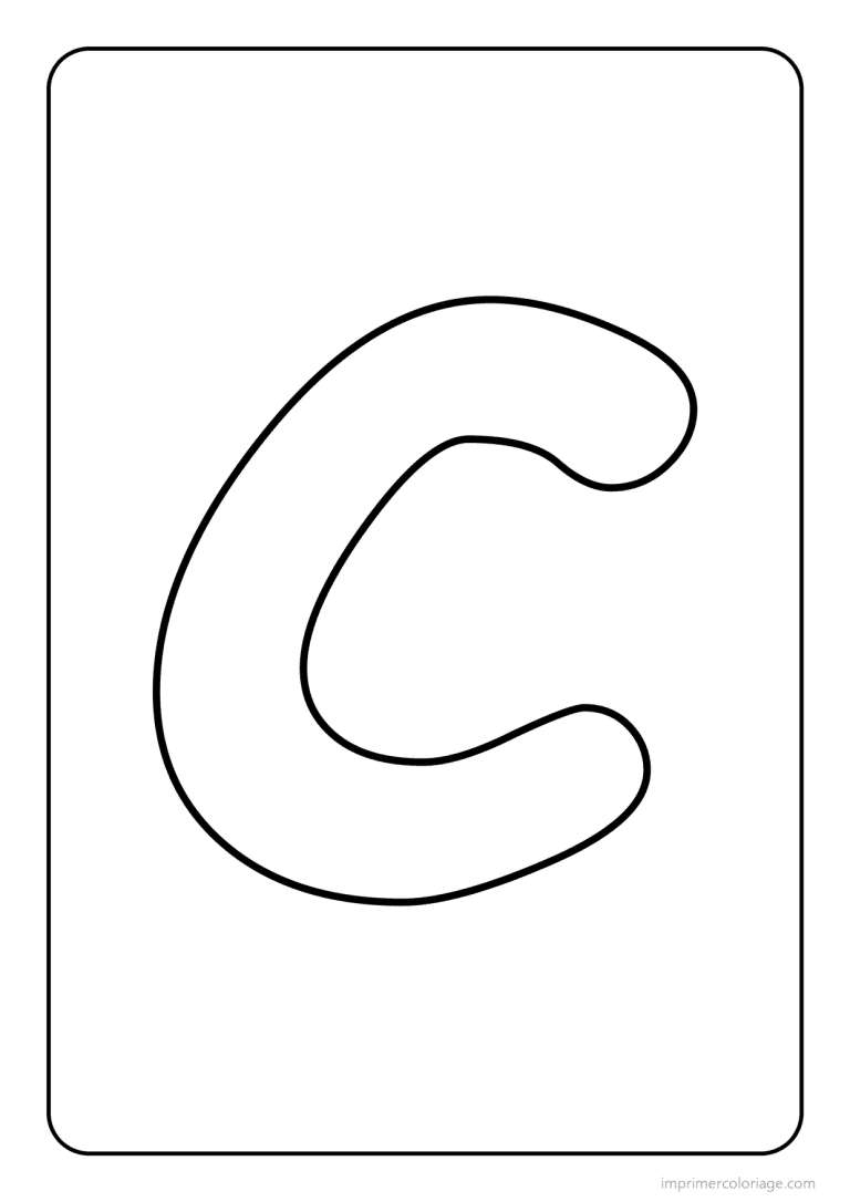 coloriage lettre c minuscule simple - dessin gratuit &agrave; imprimer