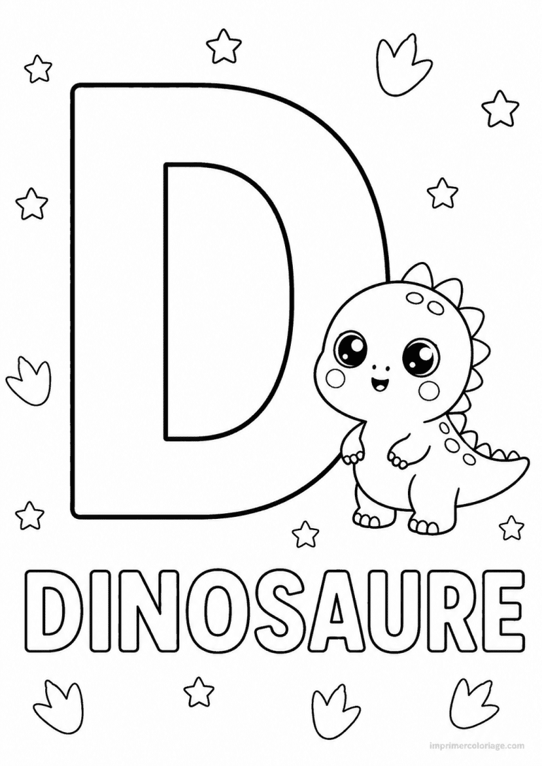 coloriage lettre d dinosaure - dessin gratuit &agrave; imprimer