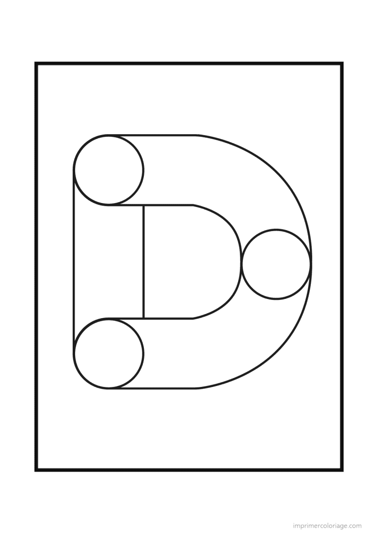 coloriage lettre d geometrique - dessin gratuit &agrave; imprimer