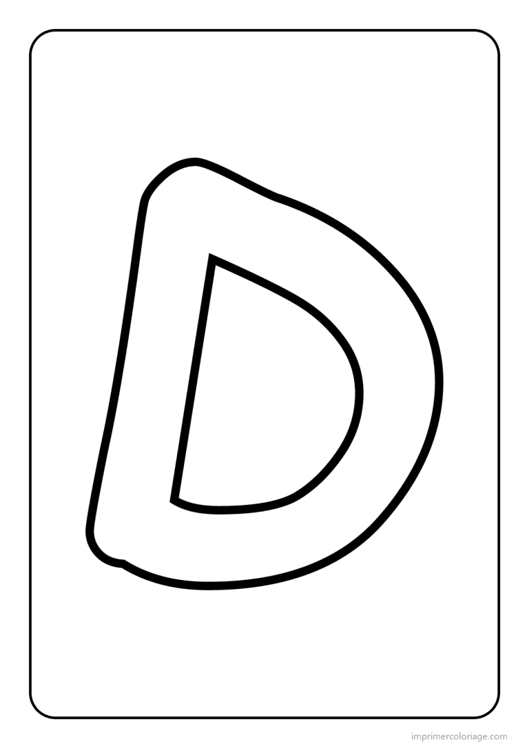 coloriage lettre d majuscule gros traits - dessin gratuit &agrave; imprimer