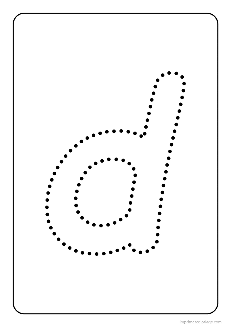 coloriage lettre d minuscule pointilles - dessin gratuit &agrave; imprimer