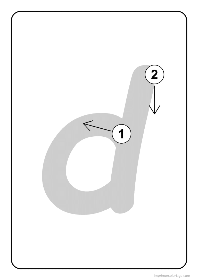 coloriage lettre d minuscule sens du trace - dessin gratuit &agrave; imprimer
