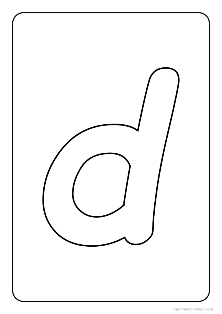 coloriage lettre d minuscule simple - dessin gratuit &agrave; imprimer