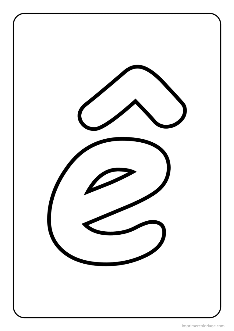 coloriage lettre e accent circonflexe minuscule gros traits - dessin gratuit &agrave; imprimer