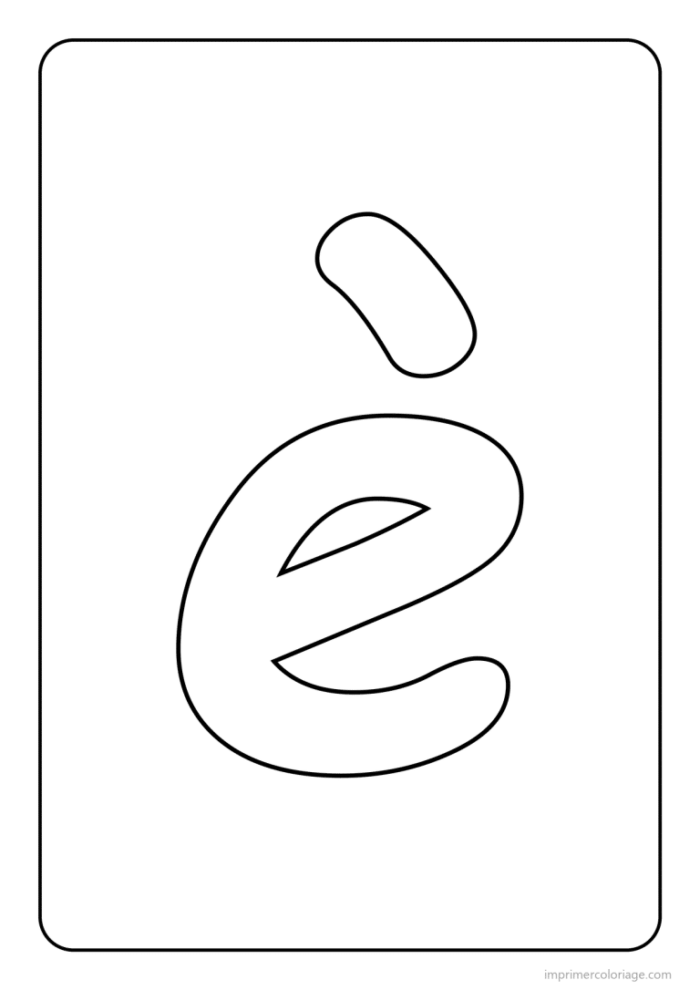 coloriage lettre e accent grave minuscule simple - dessin gratuit &agrave; imprimer