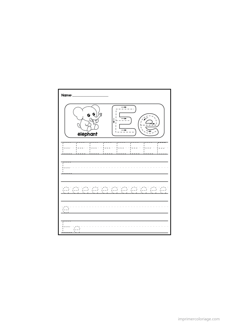 coloriage lettre e ecriture - dessin gratuit &agrave; imprimer