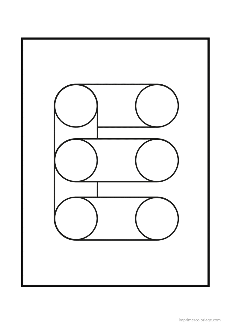 coloriage lettre e geometrique - dessin gratuit &agrave; imprimer
