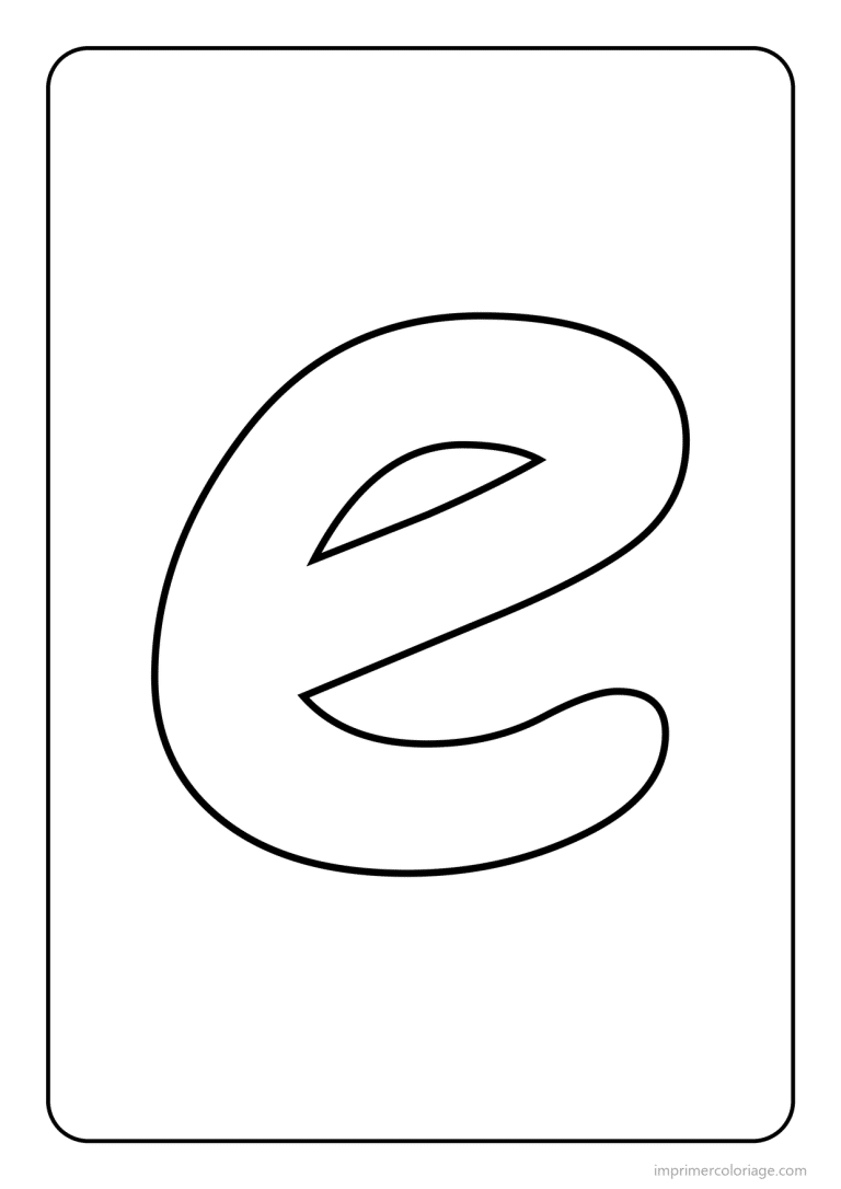 coloriage lettre e minuscule simple - dessin gratuit &agrave; imprimer