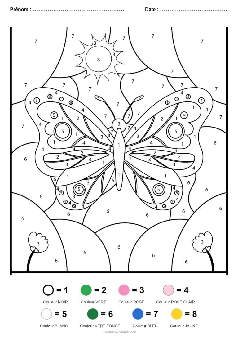 coloriage magique animaux papillon 17 - dessin gratuit &agrave; imprimer