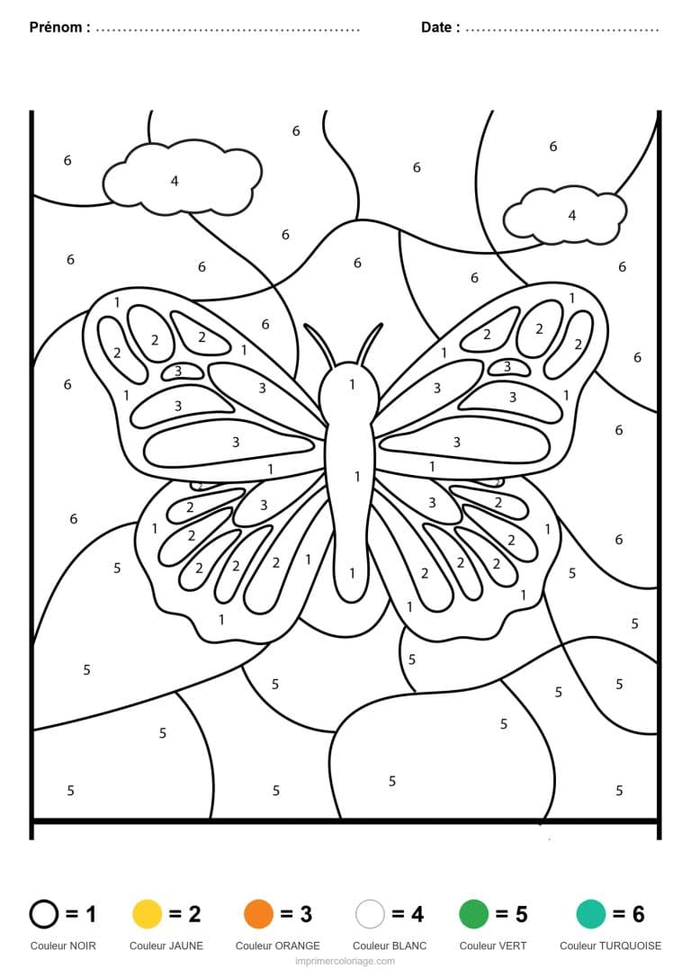 coloriage magique animaux papillon 23 - dessin gratuit &agrave; imprimer