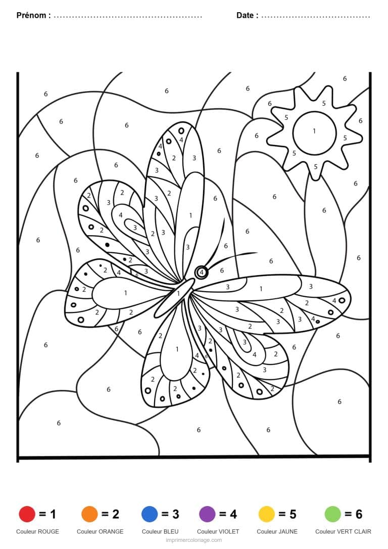 coloriage magique animaux papillon 5 - dessin gratuit &agrave; imprimer