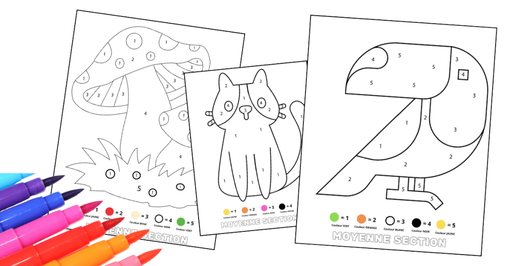 Coloriage magique MS (moyenne section de maternelle) - 1 à 5