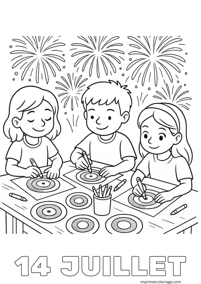 Coloriage 14 juillet coloriage cocarde - dessin gratuit &agrave; imprimer