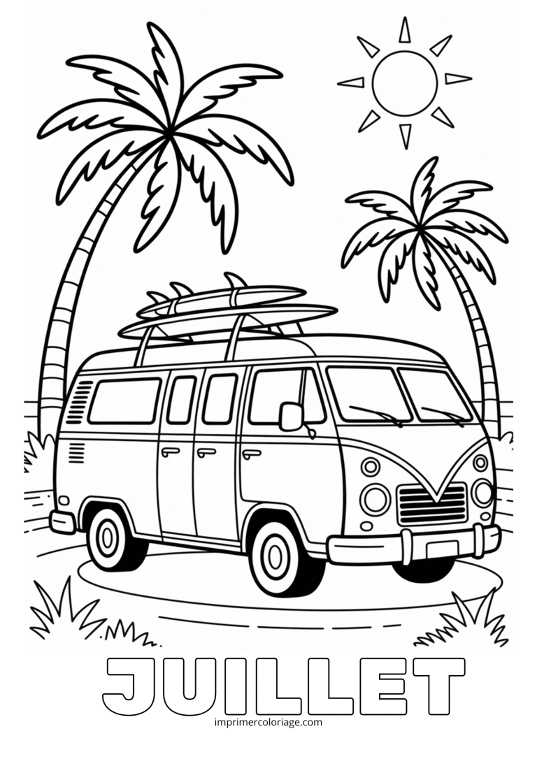Coloriage juillet van amenage - dessin gratuit &agrave; imprimer