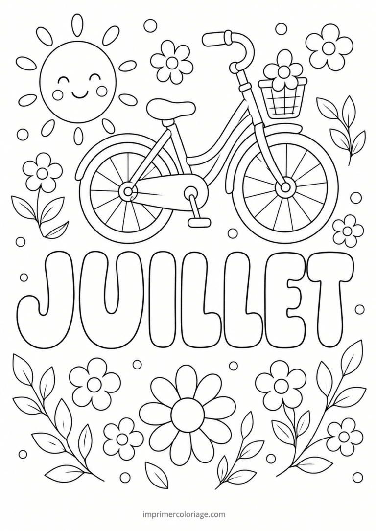 coloriage juillet velo - dessin gratuit &agrave; imprimer