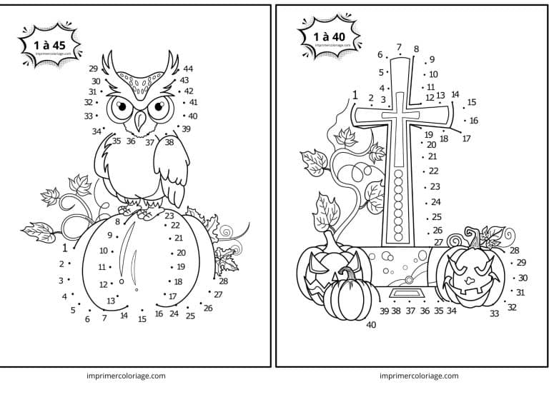 4 points &agrave; relier lugubre pour halloween - dessin gratuit &agrave; imprimer