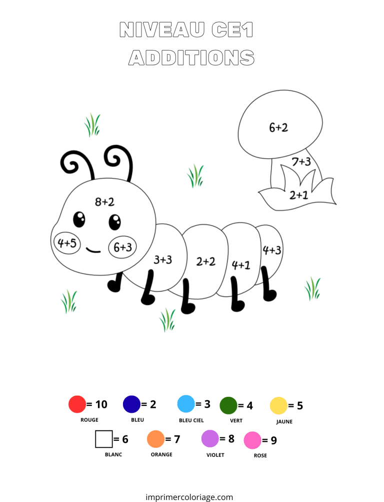 coloriage magique CP addition baleine - dessin gratuit &agrave; imprimer