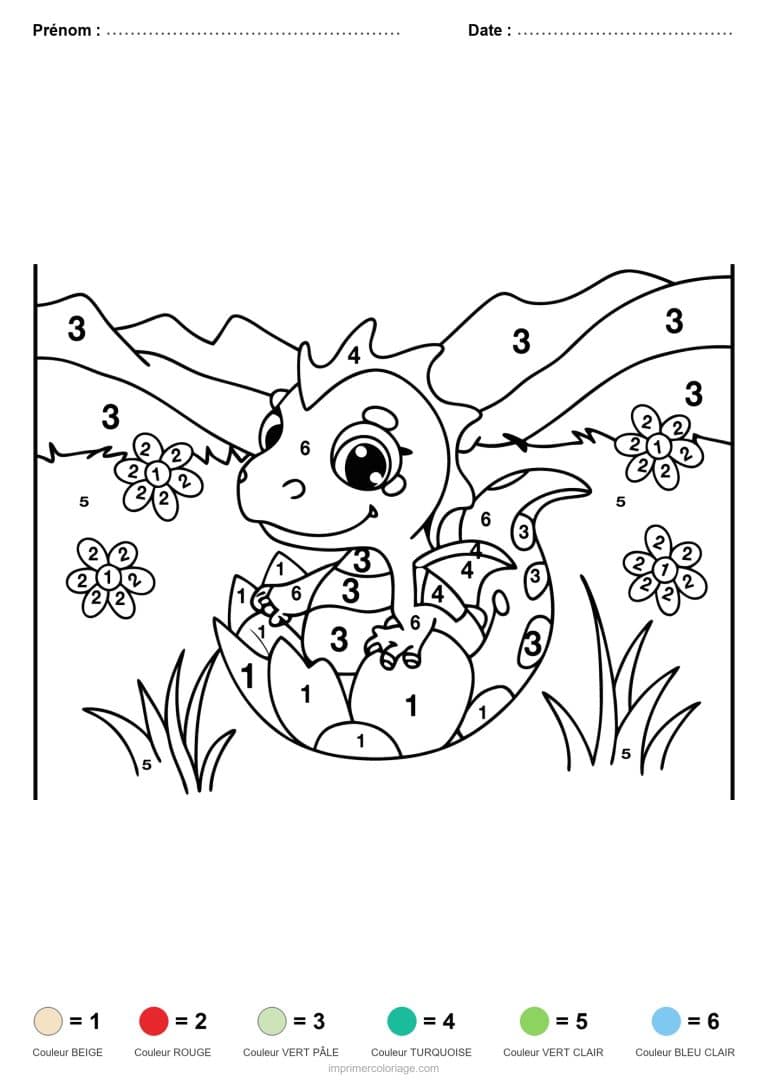 coloriage magique animaux bebe dragon dans l oeuf - dessin gratuit &agrave; imprimer