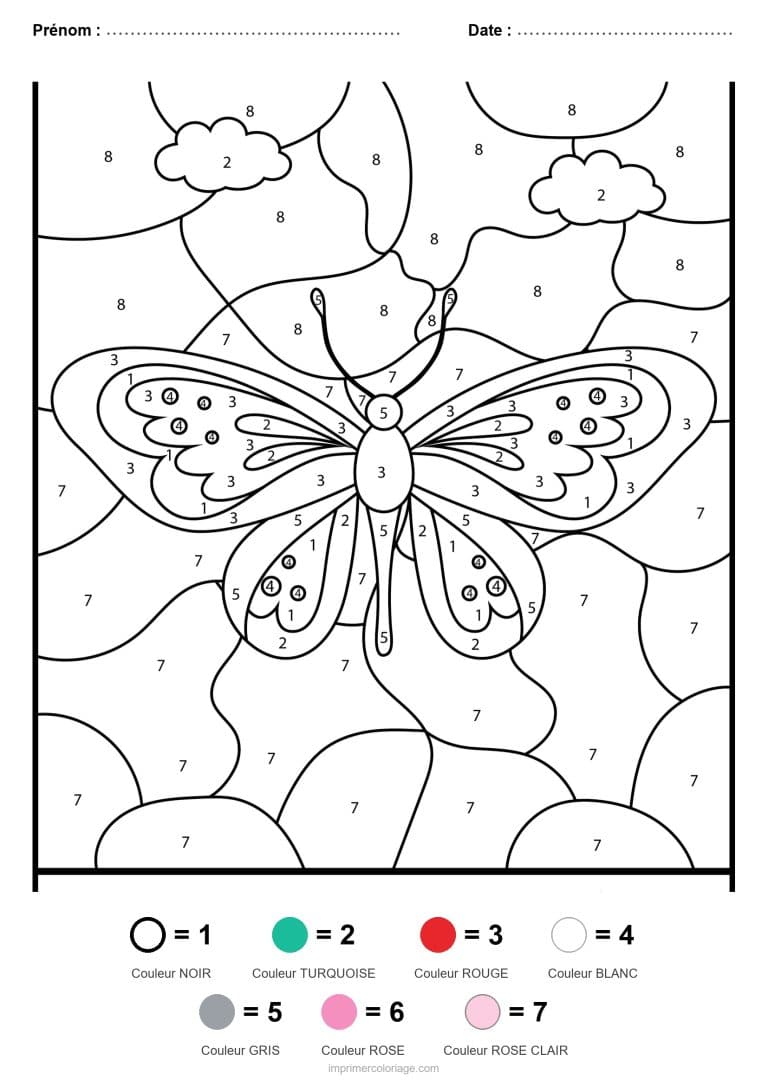 coloriage magique animaux papillon 19 - dessin gratuit &agrave; imprimer