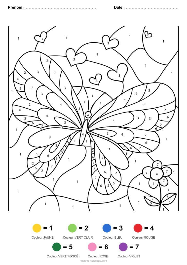 coloriage magique animaux papillon 3 - dessin gratuit &agrave; imprimer