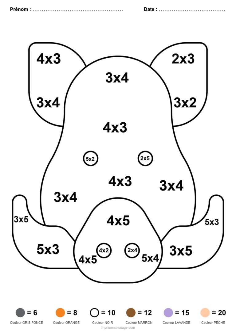 coloriage magique ce1 cochon multiplication - dessin gratuit &agrave; imprimer