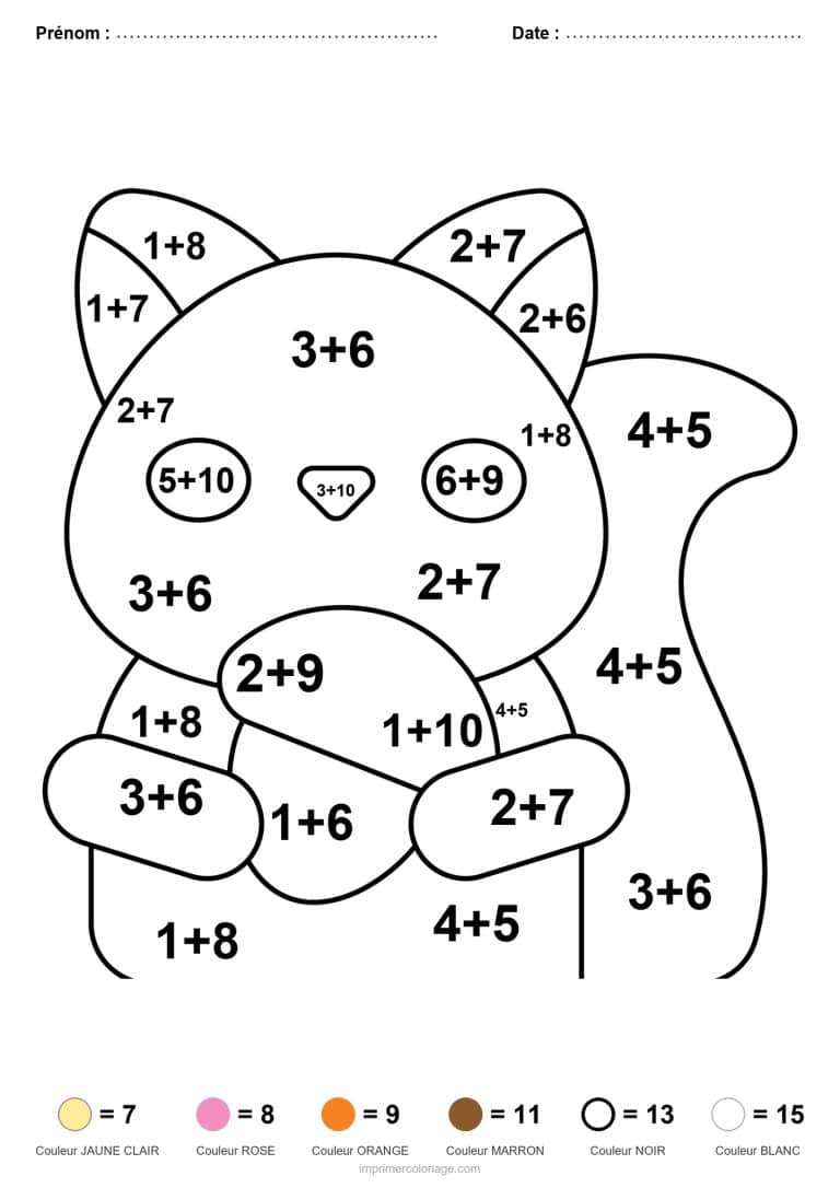 coloriage magique cp ecureuil addition - dessin gratuit &agrave; imprimer