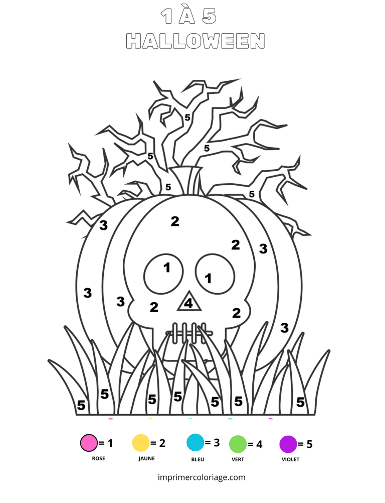 coloriage magique drole halloween &agrave; imprimer​ - dessin gratuit &agrave; imprimer