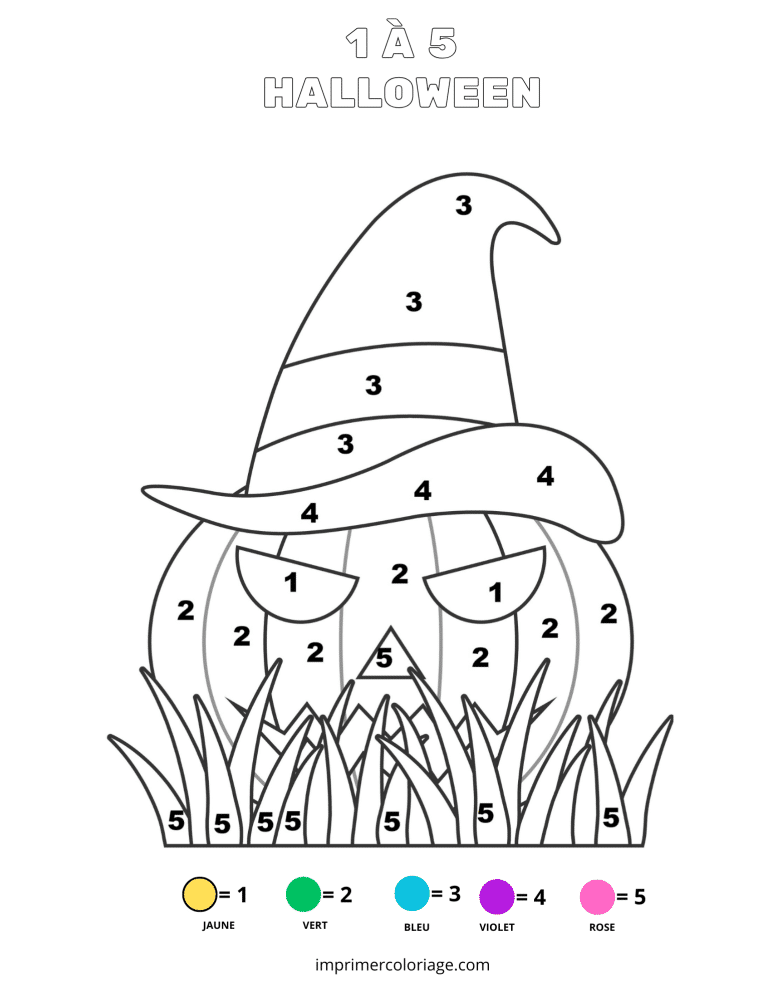 coloriage magique facile halloween &agrave; imprimer​ - dessin gratuit &agrave; imprimer