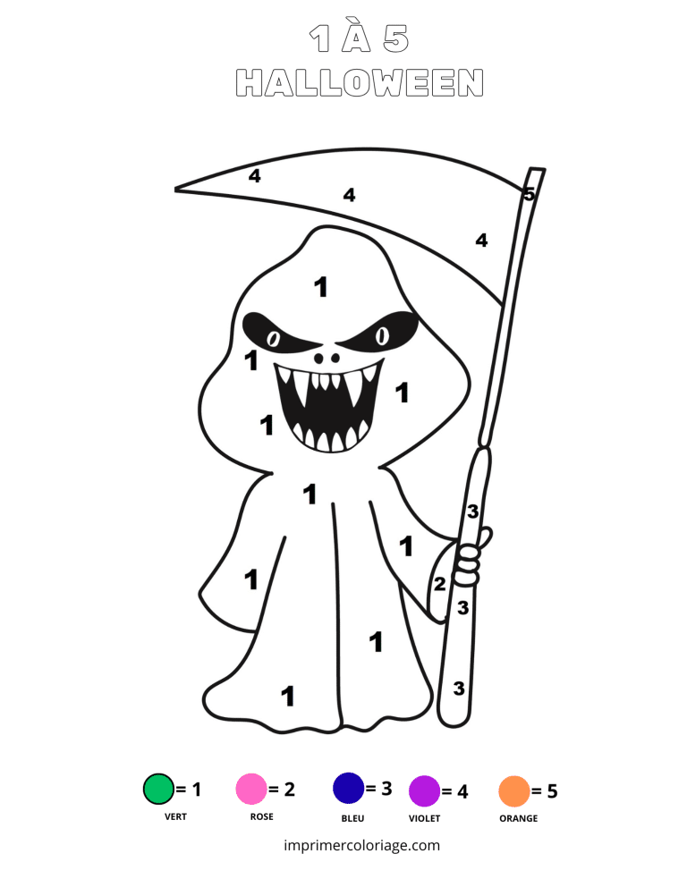 coloriage magique halloween &agrave; imprimer​ tres facile - dessin gratuit &agrave; imprimer