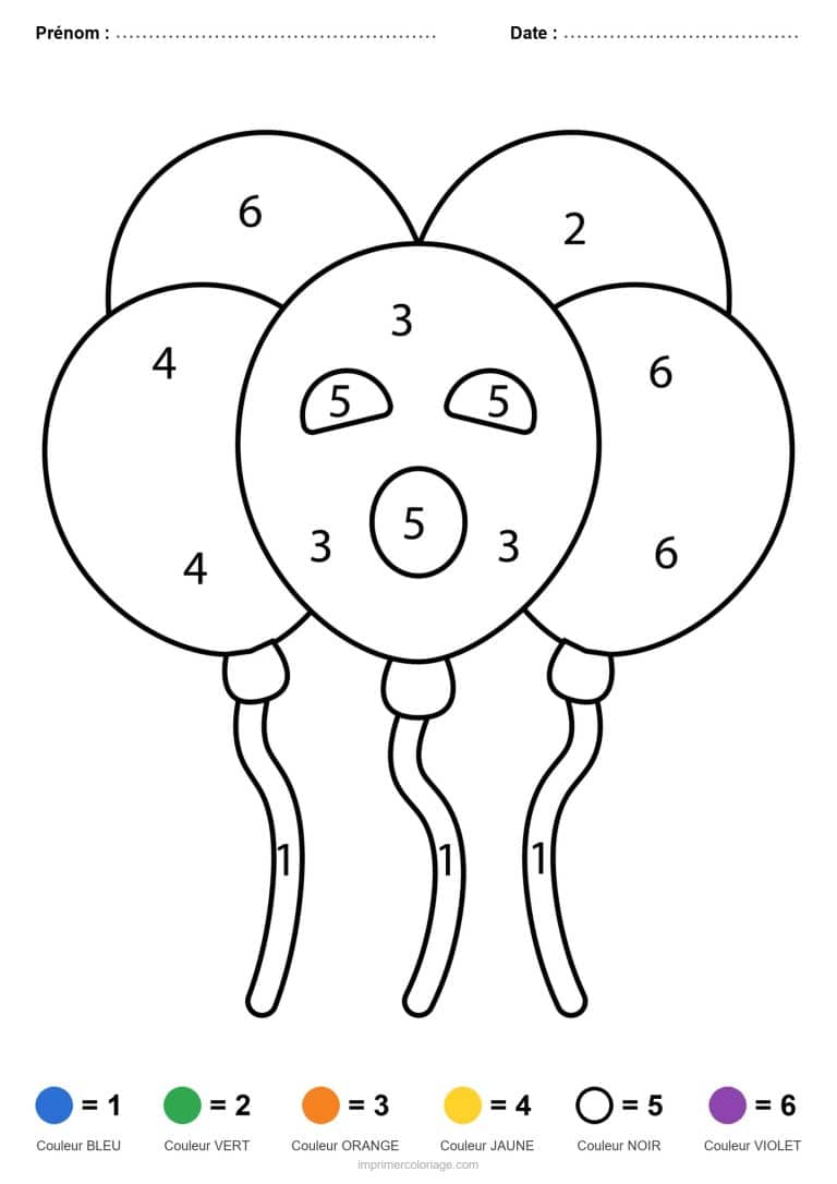 coloriage magique halloween ballons d halloween - dessin gratuit &agrave; imprimer