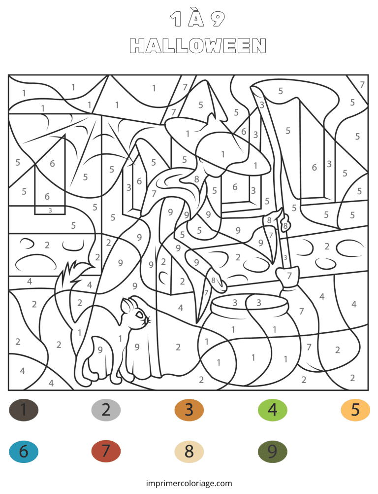 coloriage magique halloween ce1 - dessin gratuit &agrave; imprimer
