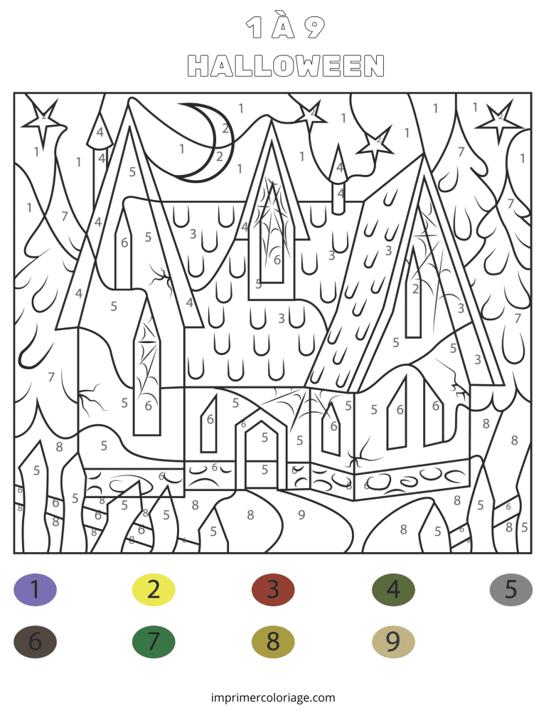 coloriage magique halloween cm1 facile - dessin gratuit &agrave; imprimer