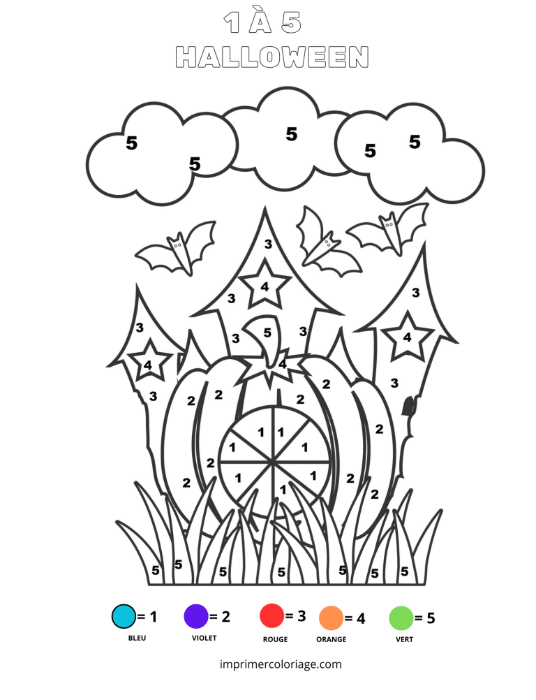 coloriage magique halloween moyen - dessin gratuit &agrave; imprimer