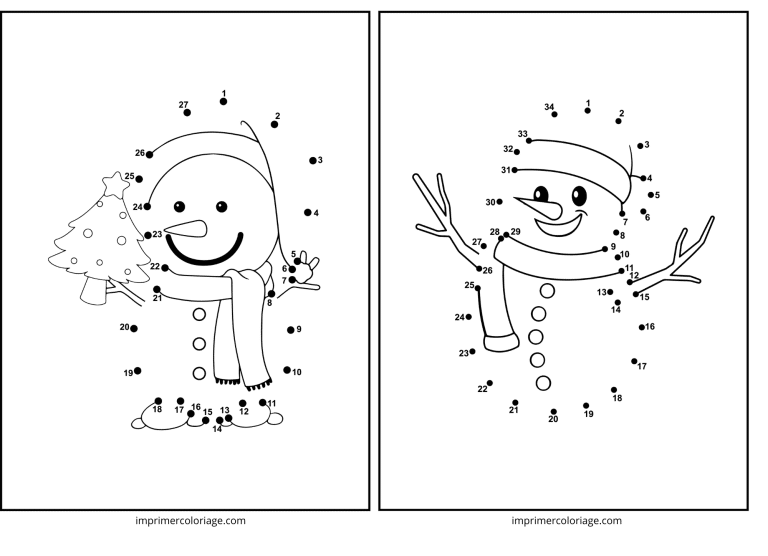 point a relier bonhomme de neige 1 à 20 à imprimer point a relier bonhomme de neige 1 à 20 - dessin gratuit à imprimer