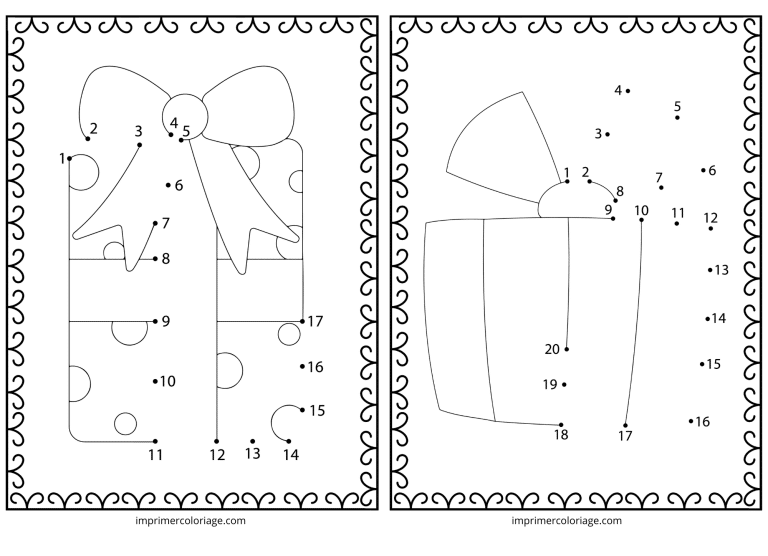 point a relier cadeau de noel à imprimer point a relier cadeau de noel - dessin gratuit à imprimer