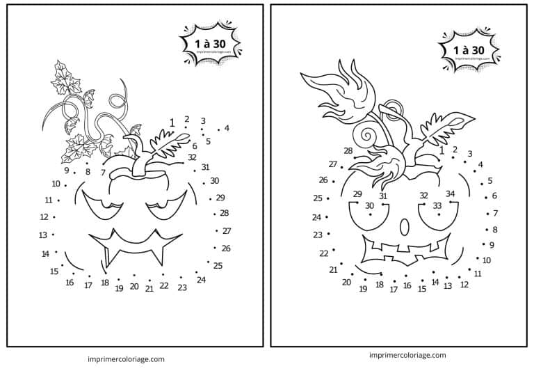 point &agrave; relier citrouille halloween - dessin gratuit &agrave; imprimer