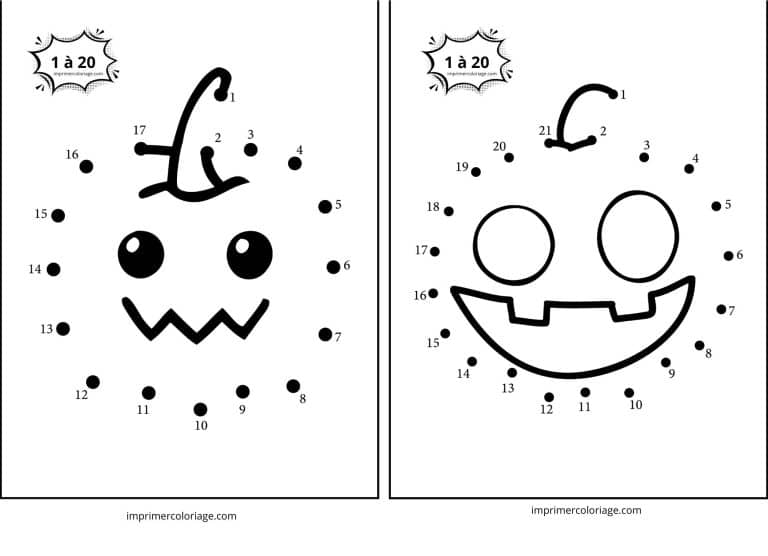 point &agrave; relier citrouille halloween tres facile - dessin gratuit &agrave; imprimer