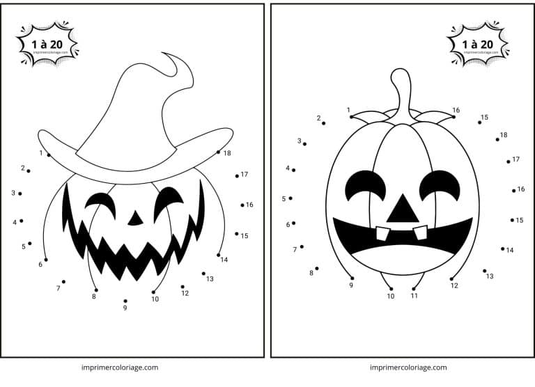 point &agrave; relier citrouille qui rigole halloween - dessin gratuit &agrave; imprimer