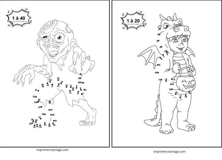 point &agrave; relier d&eacute;guisement halloween - dessin gratuit &agrave; imprimer
