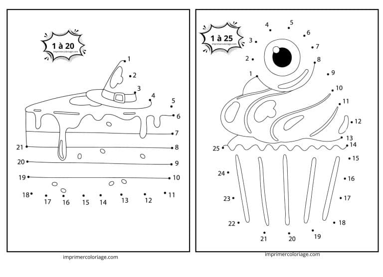 point &agrave; relier gateau halloween degoutant - dessin gratuit &agrave; imprimer