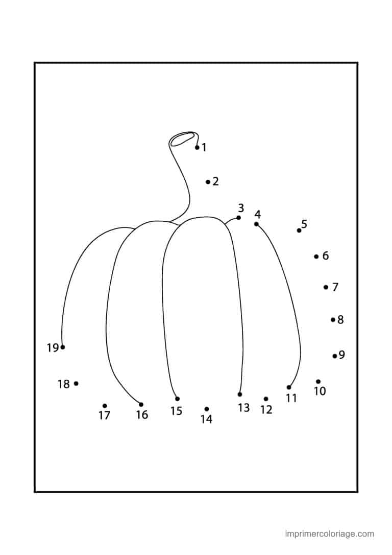 point a relier halloween 1 a 19 citrouille entiere - dessin gratuit &agrave; imprimer